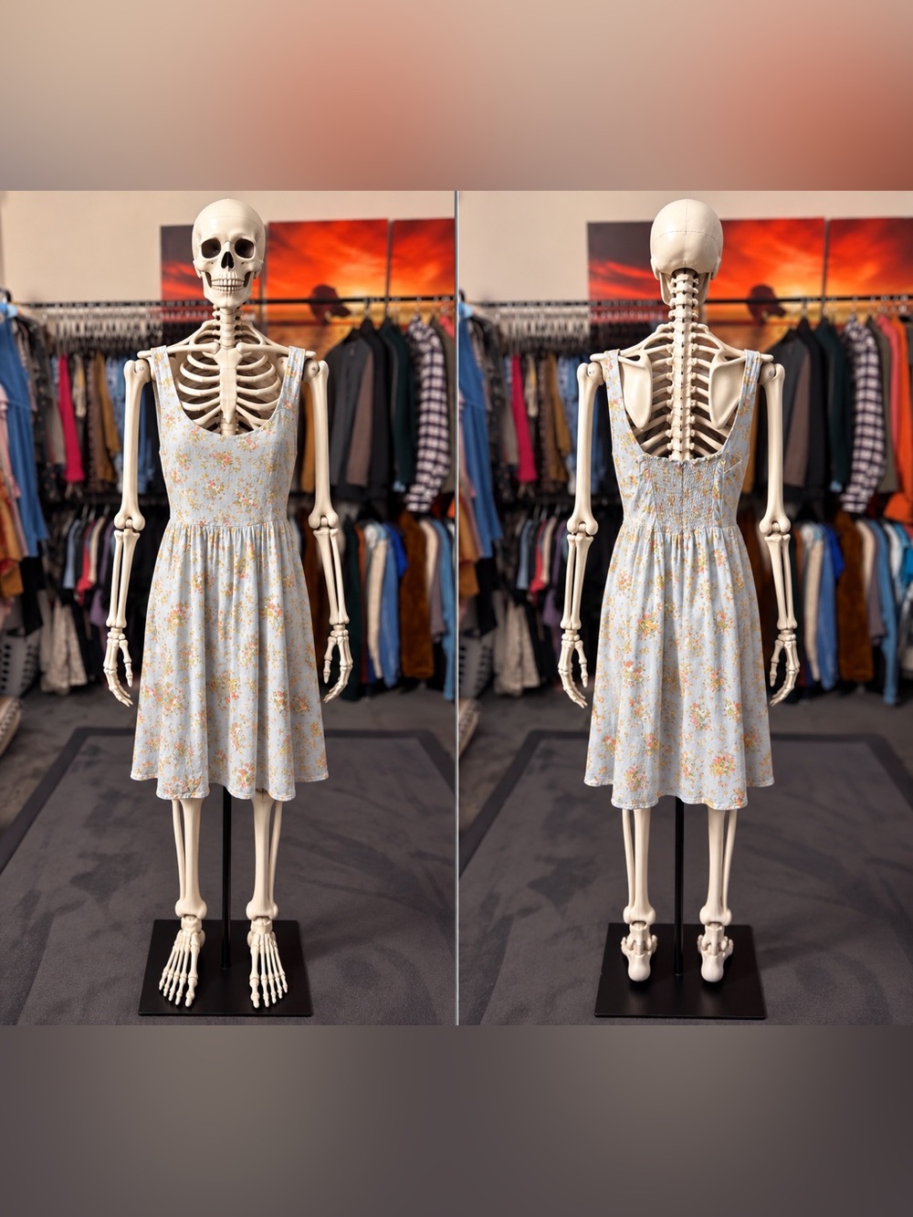 Reformation Light Blue Floral Sundress